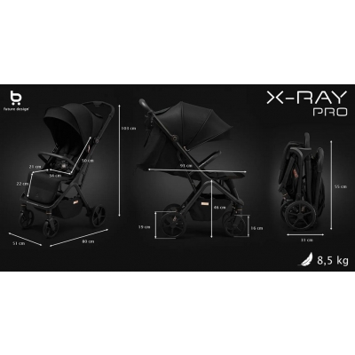 Future Design X-Ray Pro Wózek Spacerowy Jet Black
