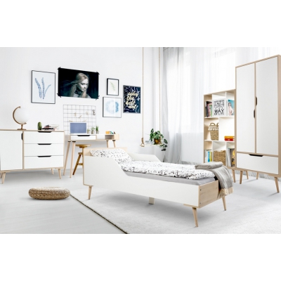 Sofie Łóżko Młodzieżowe 180×80 buk-biel KLUPŚ