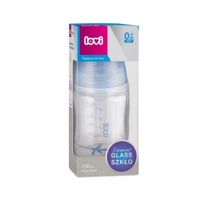 Butelka Szklana DIAMOND GLASS 150 ml Baby Shower 74/104 Boy LOVI
