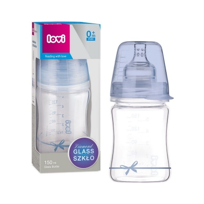 Butelka Szklana DIAMOND GLASS 150 ml Baby Shower 74/104 Boy LOVI