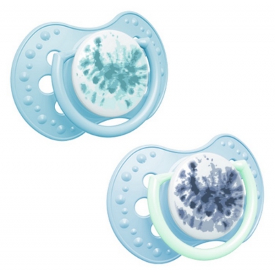 Smoczek Silikonowy Dynamiczny LOVI 3-6 m 2 szt. Tie Dye Blue 22/918boy