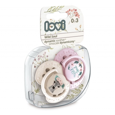 LOVI Smoczek Silikonowy Dynamiczny 0-3m 2 szt Wild Soul Girl 22/882