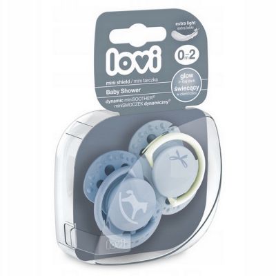 LOVI Smoczek Silikonowy Dynamiczny 0-2 m 2 szt. Baby Shower Boy 22/900