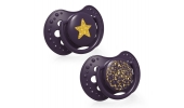 LOVI Smoczek Silikonowy Dynamiczny 0-3m Stardust Violet 22/892 (2-sztuki)