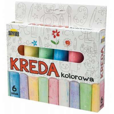 Kreda chodnikowa kolorowa 6 sztuk Dromader
