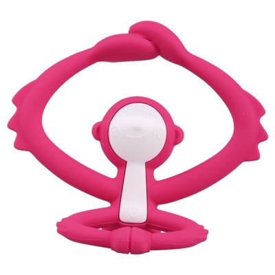 Mombella Gryzak Zabawka Małpka Dark Pink