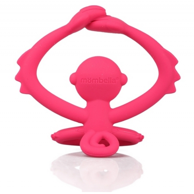 Mombella Gryzak Zabawka Małpka Dark Pink