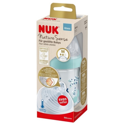 Butelka NUK Nature Sense szklana 240 ml ze wskaźnikiem temperatury 745.117_A