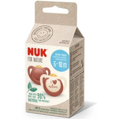Smoczek NUK For Nature Lateksowy 6-18 miesięcy 2 szt  Terakota