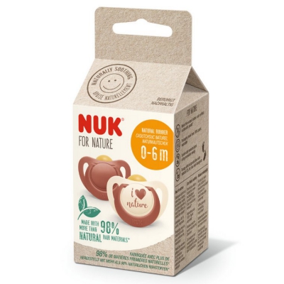 Smoczek NUK For Nature Lateksowy 0-6 miesięcy 2 szt  Terakota