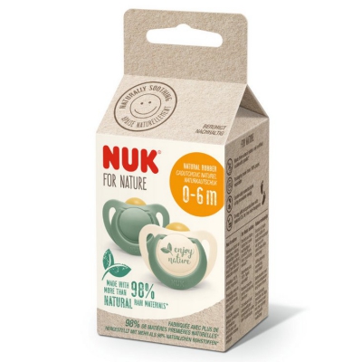 Smoczek NUK For Nature Lateksowy 0-6 miesięcy 2 szt  Zielony