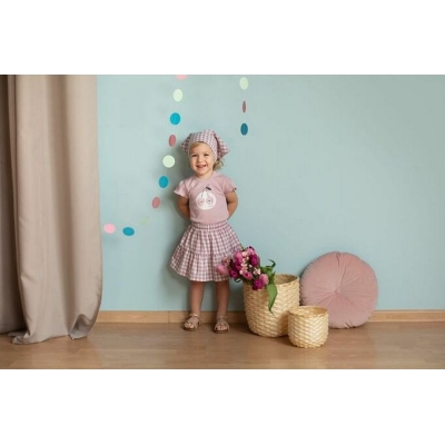 Spódnica w Różową Kratkę Sweet Cherry rozmiar 74 PINOKIO