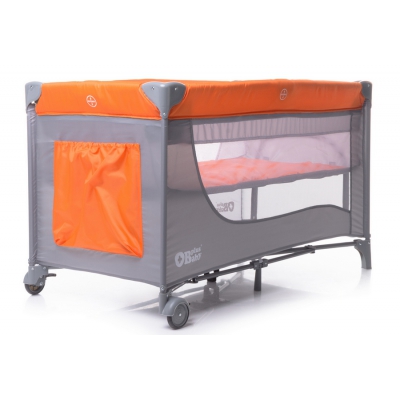 PlusBaby Dwupoziomowe Łóżeczko Turystyczne Orange / Grey