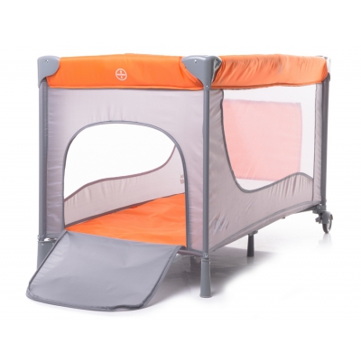 PlusBaby Dwupoziomowe Łóżeczko Turystyczne Orange / Grey