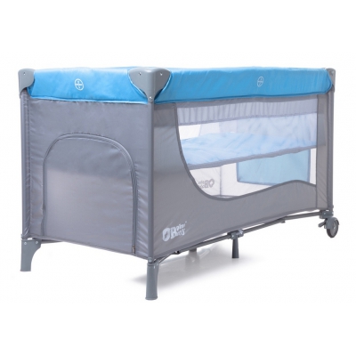 PlusBaby Dwupoziomowe Łóżeczko Turystyczne Blue / Grey