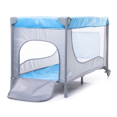 PlusBaby Dwupoziomowe Łóżeczko Turystyczne Blue / Grey