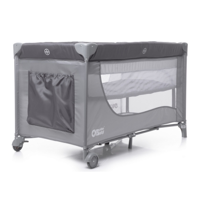 PlusBaby Dwupoziomowe Łóżeczko Turystyczne Dark Grey / Grey