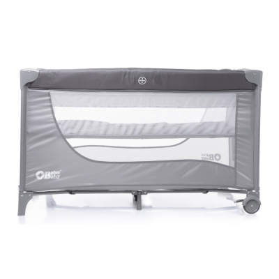 PlusBaby Dwupoziomowe Łóżeczko Turystyczne Dark Grey / Grey