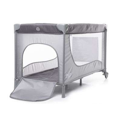 PlusBaby Dwupoziomowe Łóżeczko Turystyczne Dark Grey / Grey