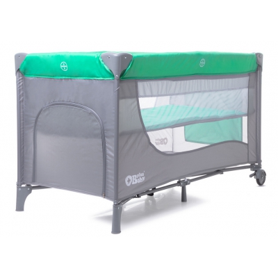 PlusBaby Dwupoziomowe Łóżeczko Turystyczne Green / Grey