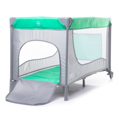 PlusBaby Dwupoziomowe Łóżeczko Turystyczne Green / Grey