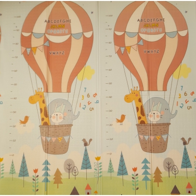 Dwustronna Składana Mata Edukacyjna z pianki XPE 160x180 Balony PlusBaby
