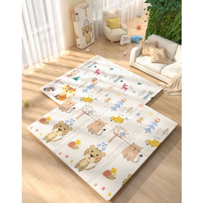Dwustronna Składana Mata Edukacyjna z pianki XPE 160x180 Lis PlusBaby