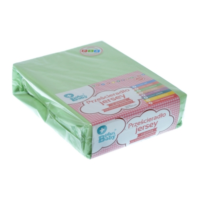 Prześcieradło JERSEY z Gumką 120 x 60 cm. Zielone Plus Baby