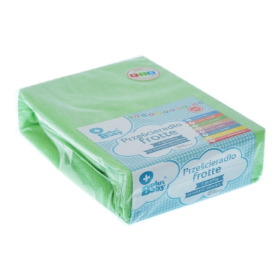 Prześcieradło Frotte z Gumką 140 x 70 cm. Zielone Plus Baby