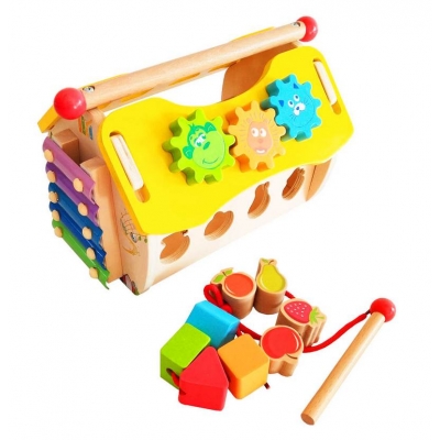 Drewniana zabawka Edukacyjna DOMEK AKTYWIZUJĄCY AC6622 Smily Play