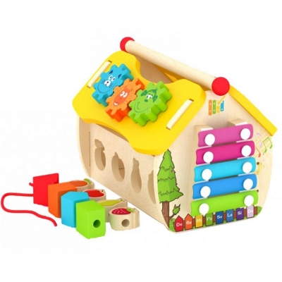 Drewniana zabawka Edukacyjna DOMEK AKTYWIZUJĄCY AC6622 Smily Play
