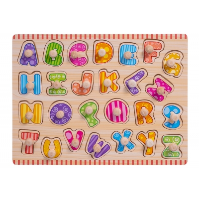 Drewniana Układanka Literki Uchwyty SPW83601 Smily Play