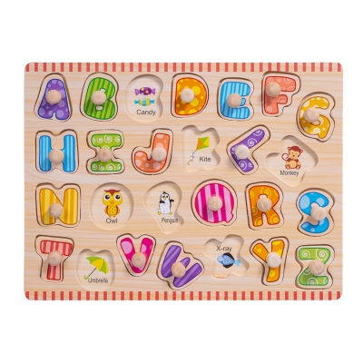 Drewniana Układanka Literki Uchwyty SPW83601 Smily Play