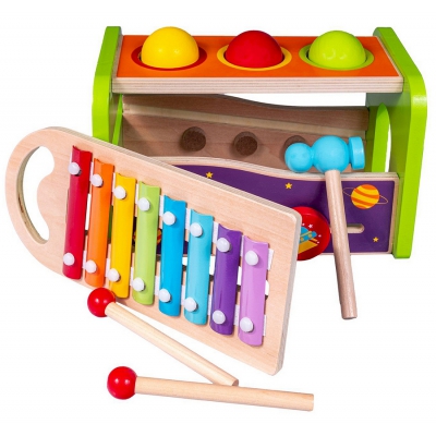 Przebijanka Drewniana z Cymbałkami i Młotkiem SPW83694 Smily Play