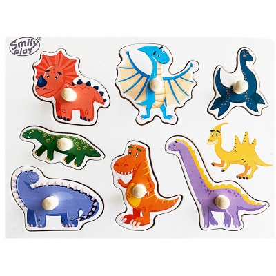 Układanka Drewniana Dinozaury SPW83802 Smily Play