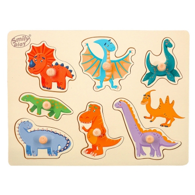 Układanka Drewniana Dinozaury SPW83802 Smily Play