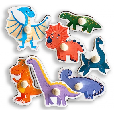 Układanka Drewniana Dinozaury SPW83802 Smily Play