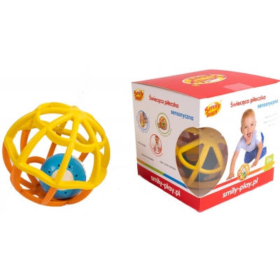 Sensoryczna Grzechotka Miękka Piłka Pomarańczowa Światło/Dźwięk SP83658 Smily Play