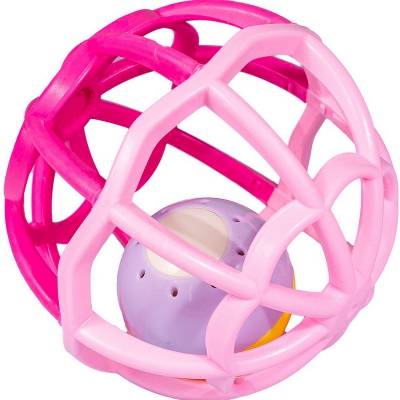 Grzechotka Sensoryczna Świecąca Miękka Piłka Różowa SP83659 Smily Play