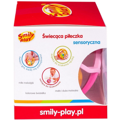 Grzechotka Sensoryczna Świecąca Miękka Piłka Różowa SP83659 Smily Play