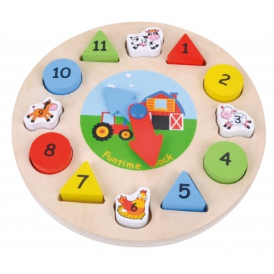 Puzzle Drewniane Zegar / Sun Baby