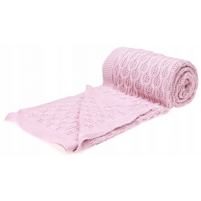 Kocyk bambusowy Squares 80x100 cm kolor Deep Pink Terjan