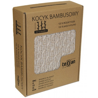 Kocyk bambusowy Squares 80x100 cm kolor Lark Terjan
