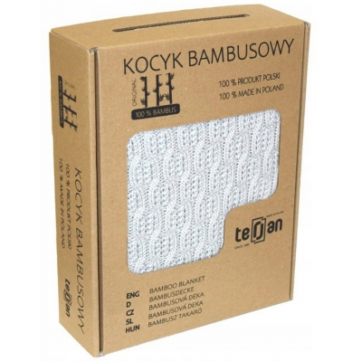 Kocyk bambusowy Squares 80x100 cm kolor Silver Terjan