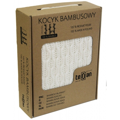 Kocyk bambusowy Squares 80x100 cm kolor Vanilla Terjan