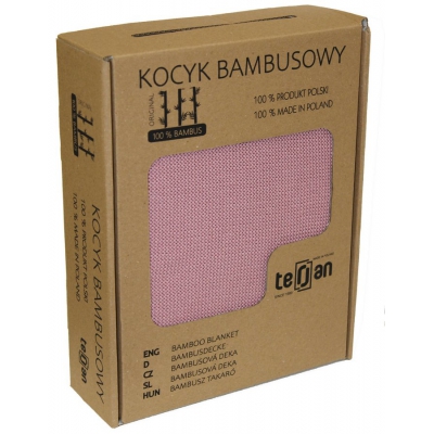 Kocyk bambusowy Two Left 100x80 cm kolor Deep Pink Terjan
