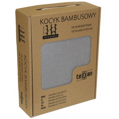Kocyk bambusowy Two Left 100x80 cm kolor Steel Grey Terjan