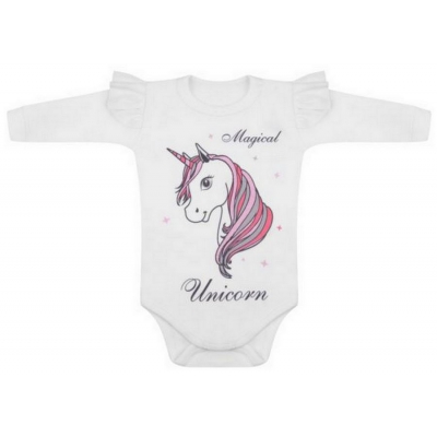 Body Długi Rękaw Białe Unicorn rozmiar 74 Terjan