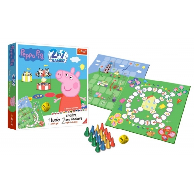 Gra Planszowa 2w1 Chińczyk Węże i Drabiny Peppa 02067 Trefl