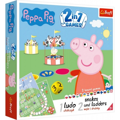 Gra Planszowa 2w1 Chińczyk Węże i Drabiny Peppa 02067 Trefl